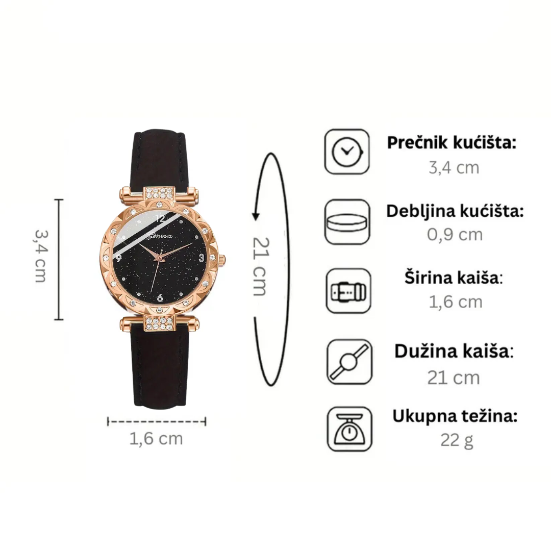 Švajcarski sat Geneva + ženski set za dame